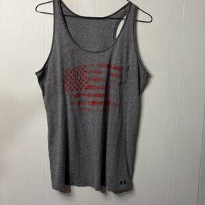 Women's Gray Tank Top with Red Graphic
